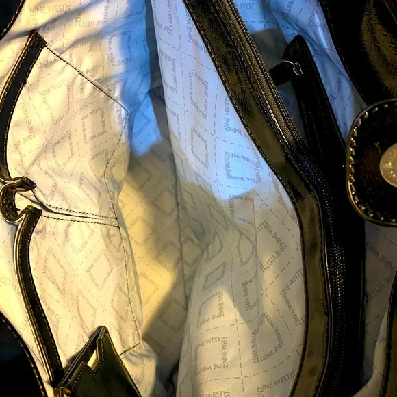 Nine West Blue Rose Floral Bag 16” x 10” x 5” • (See Description) - Picture 4 of 10